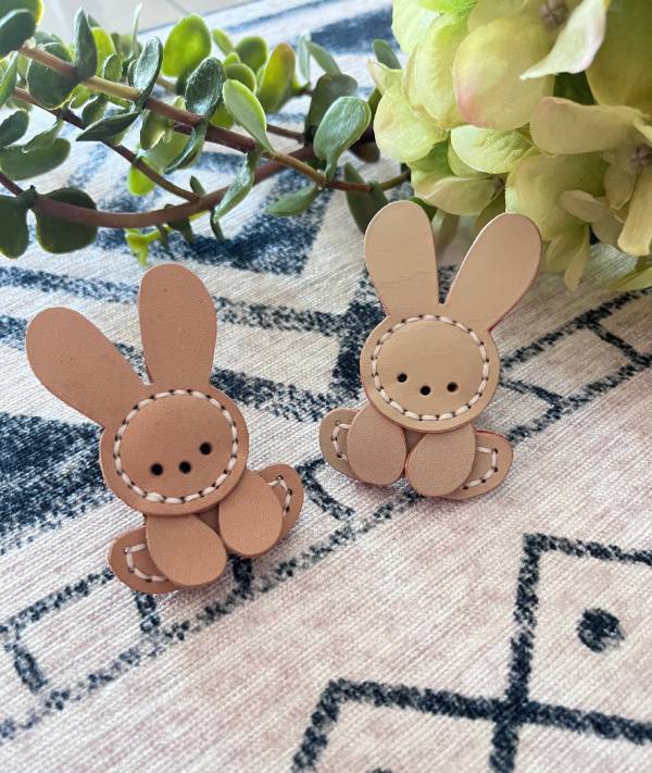 Rabbit Leather pattern, Rabbit bag decor pattern file, leather rabbit PDF template, cute animal leathercraft pattern