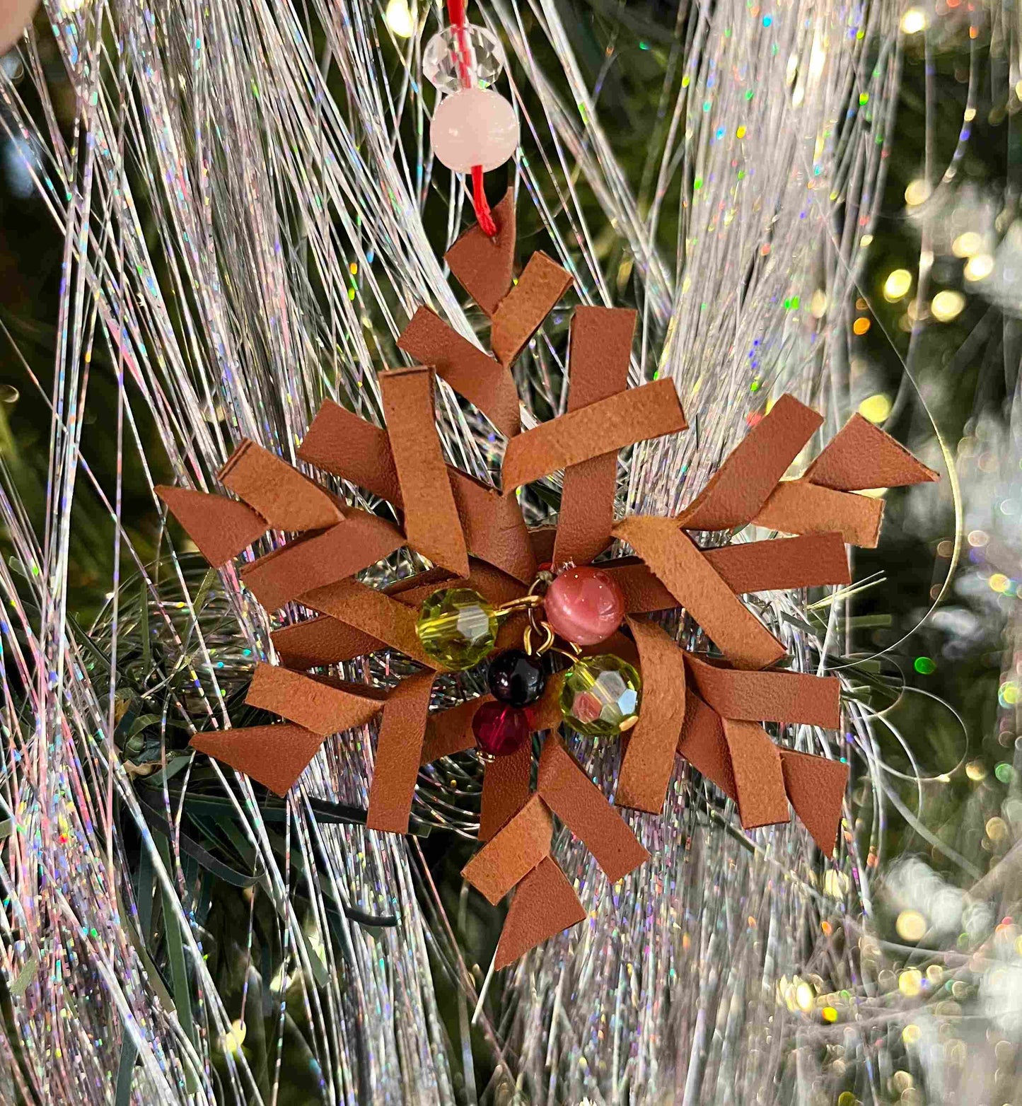 Pattern for DIY Leather SnowFlake Christmas Tree Ornament, Snowflake Ornament Pattern, Christmas Tree Decoration SnowFlake Pattern